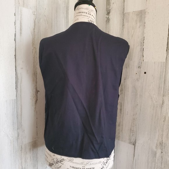 VINTAGE CASUAL CORNER WOOD BEAD and HEMP EMBELLISHED VEST - Picture 5 of 7